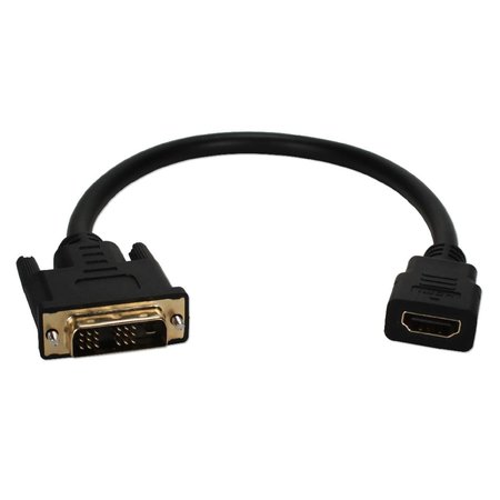 QVS QVS HDVIX-1F 1 ft. DVI Male to HDMI Female 4K UltraHD Conversion Adaptor Cable HDVIX-1F